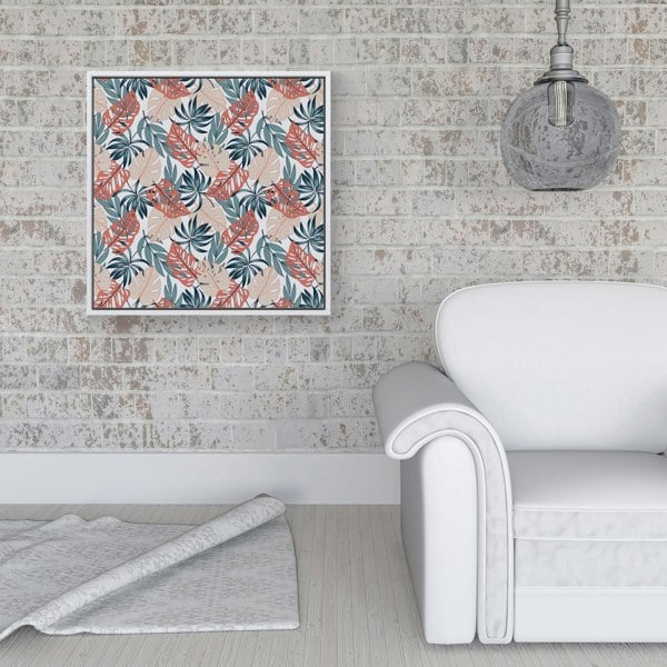 Warren Reed Tropical Leaf Pattern Framed Canvas