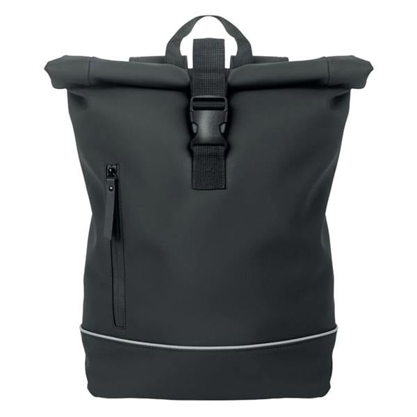 MidOcean Laptosa Roll Top PU Laptop Backpack - Black - 