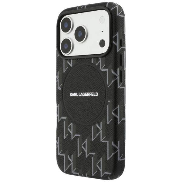 Karl Lagerfeld Monogram Logo Case with MagSafe for iPhone 17 Pro Max 6.9" Black - KLHMP17X5PGKLMCK