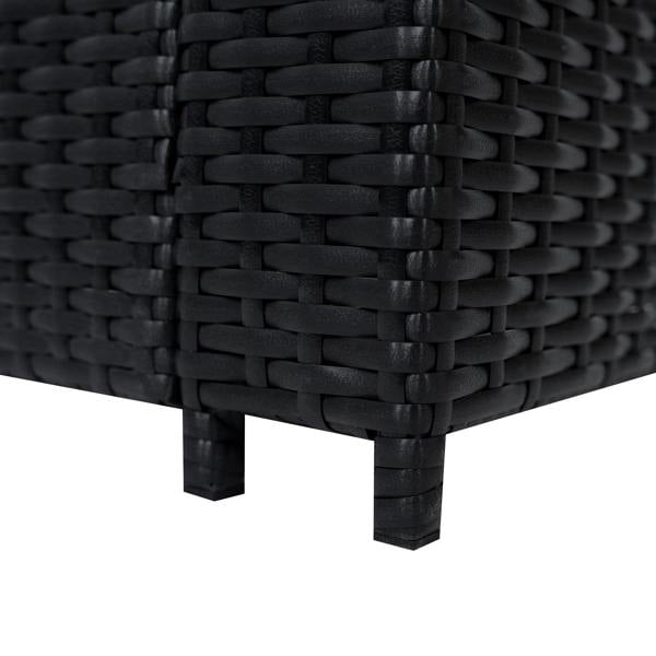 Monstershop 11 Seater Rattan Furniture Set With Firepit – Black