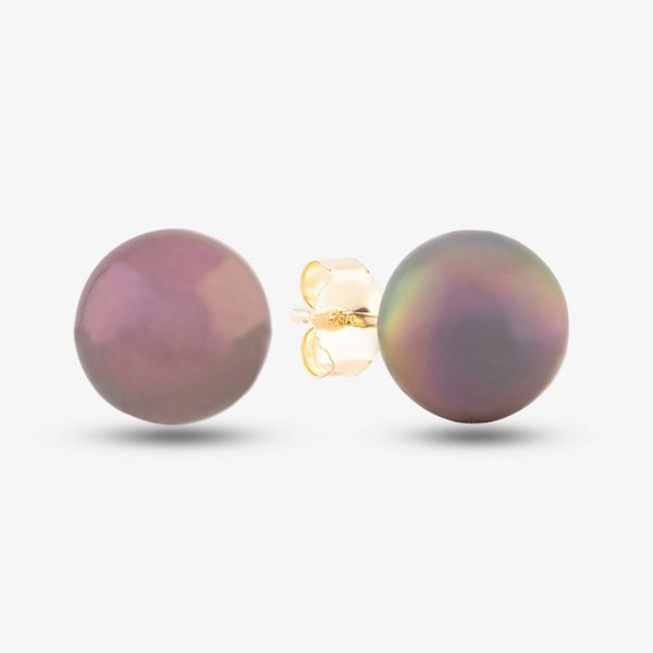 T. H. Baker 9ct Yellow Gold Black Akoya Pearl Stud Earrings EOZ107PL/B