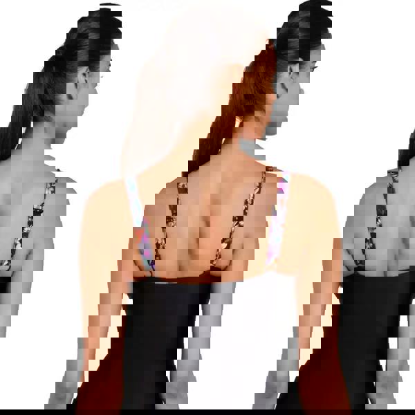 Zoggs Dream Adjustable Classicback black one-piece swimsuit with floral straps, size 12