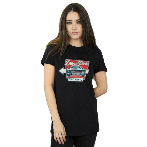 Supernatural Womens Driver Picks The Music Cotton Boyfriend T-Shirt - Black