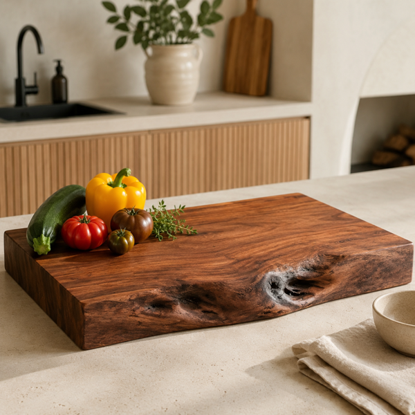 Downton Interiors Professional Chef Live Edge Acacia Wood Chopping Board - Extra Large