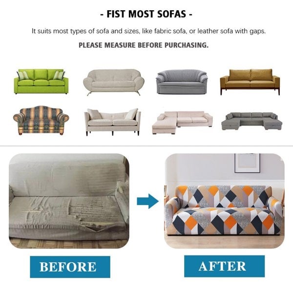 Anyhouz Anyseat Sofa Cover Black Style 4 Seater