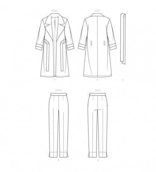 Know Me Sewing Pattern 2001, Coats, Trousers for Women, W2 (20W-22W-24W-26W-28W) - Intermediate