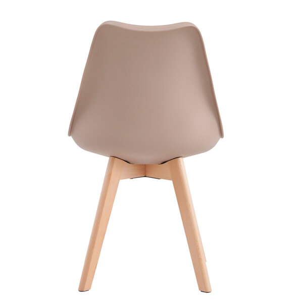 Set of 2 Dining Chairs with Solid Wooden Legs and Seat Cushion Pad Eva