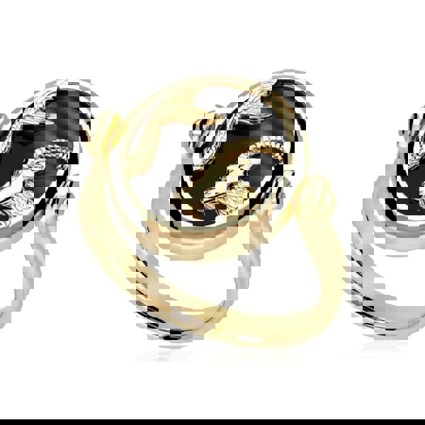 270R062201925 Zodiac Black Onyx Capricorn Flip Ring in 18ct Gold Plated Silver 1