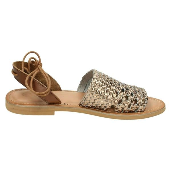 Leather Collection Ladies Leather Collection Flat Weaved Mule Sandals