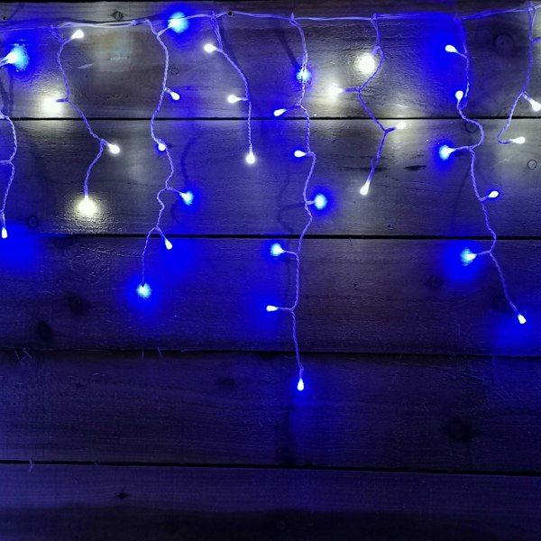 Samuel Alexander 300 LED 7.5m Premier Christmas Outdoor 8 Function Icicle Lights Blue & White