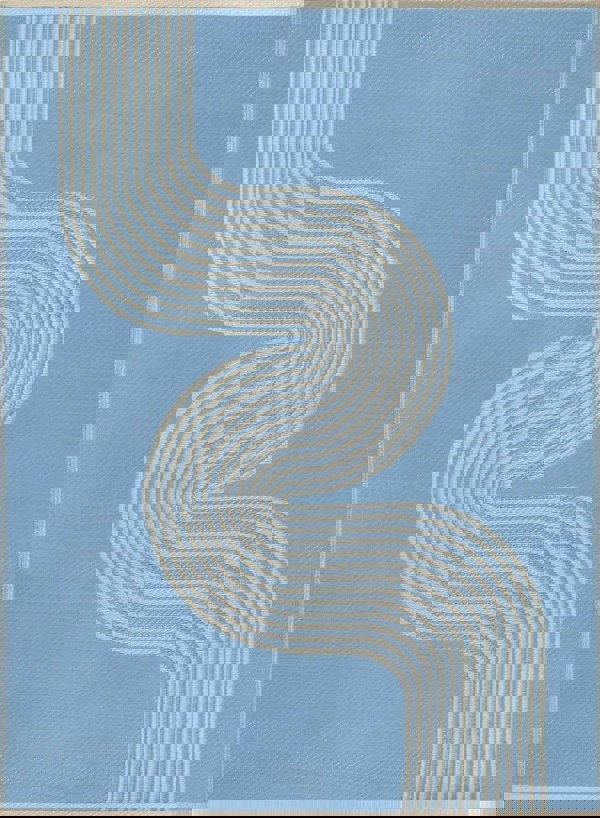 Urban Outdoor Rug Blue & Beige | Modern Geometric Design