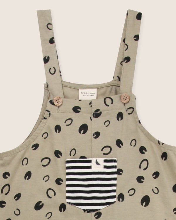 organic cotton Grey Equestrian Print Dungarees- image 4