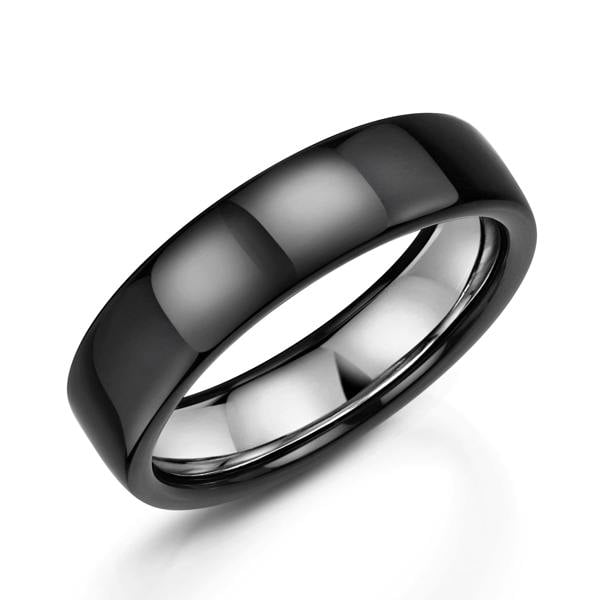 Sarah Layton Zirconium Polished Wedding Ring, 6mm