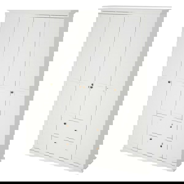 Furniture To Go Paris Wardrobe with 4 Doors and 2 Drawers in White