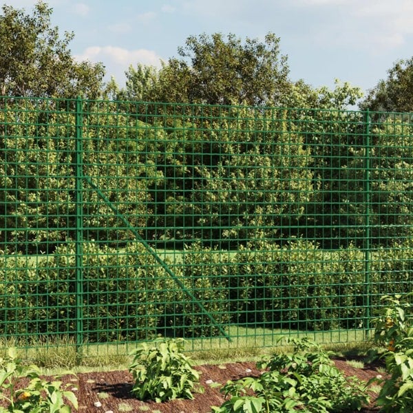 Berkfield Wire Mesh Fence with Spike Anchors Green 1.6x25 m