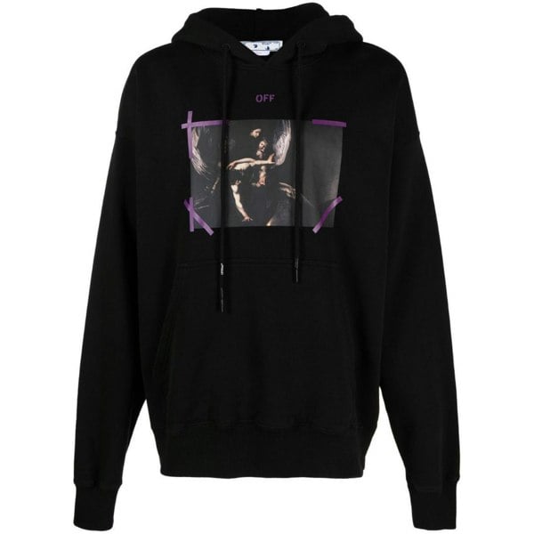 Off-White Arrow Caravaggio Mercy Skate Hood Orchid Hoodie - Black