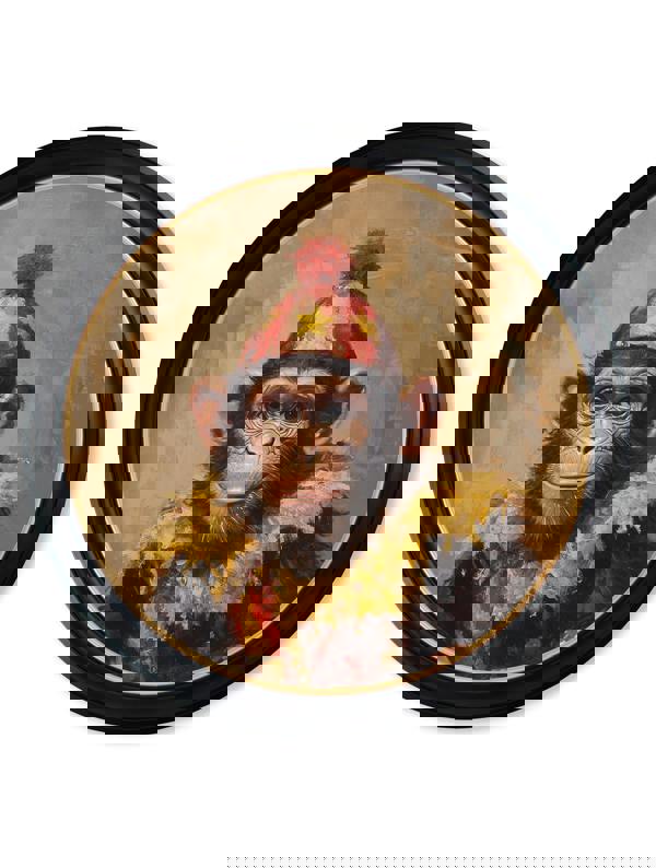 Exceptional Art Chimpy the Daring - Oxford round frame