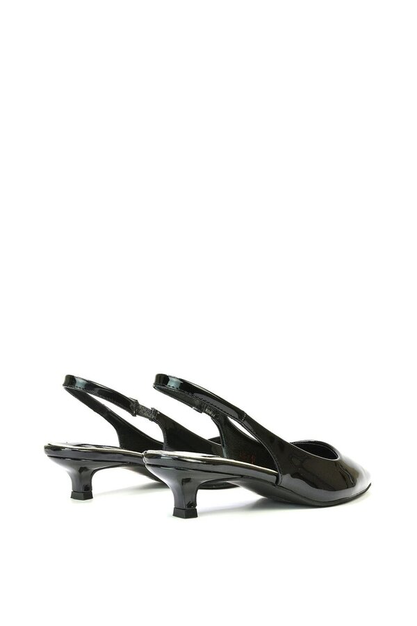 XY LONDON Pointed Toe Low Kitten Heel Slingback Pumps