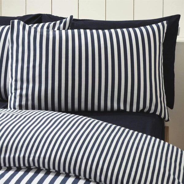 HomeSpace Direct Brushed Stripe Navy Duvet Cover Set
