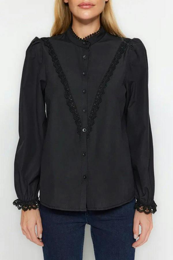 WOVCOR Woven Shirt with Lace Detail