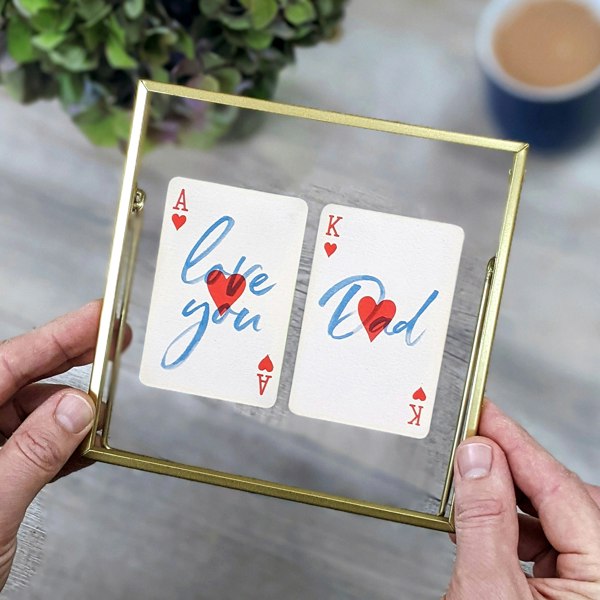 Hands & Hearts Love you Dad playing cards print