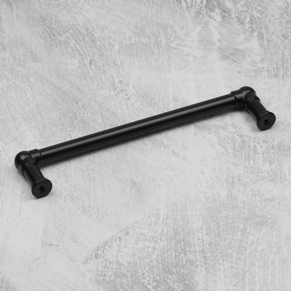 Handle & Home Black Industrial Pipe Style Cabinet D Bar Handle