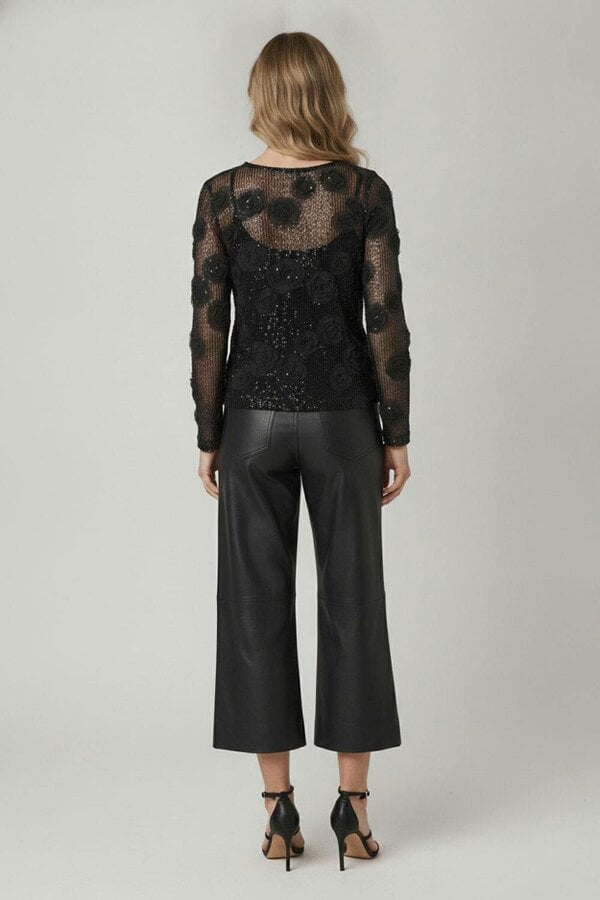 Izabel London Sequin Embellished Long Sleeve Top