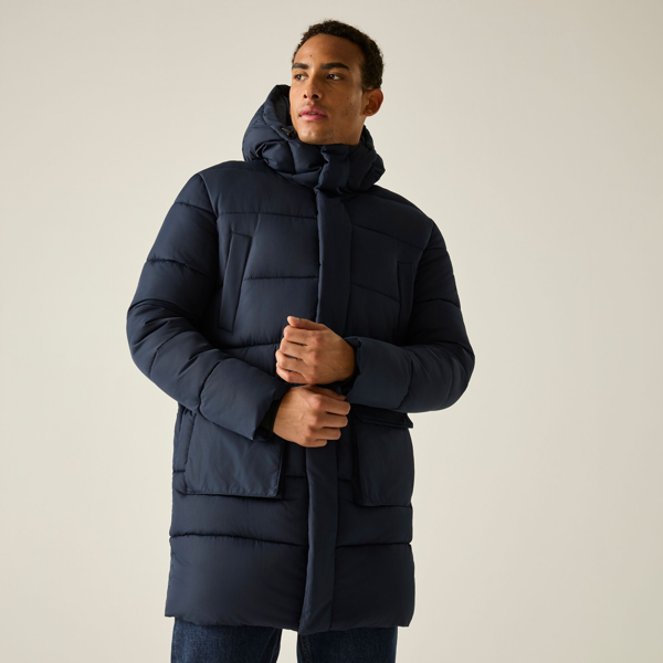 Regatta Mens Marek Longline Hybrid Jacket - Navy/Grey Mirage