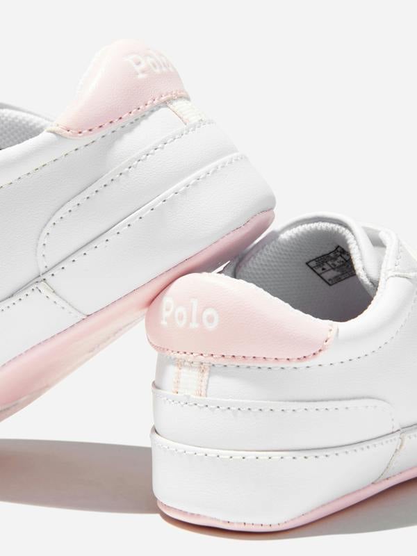 Ralph Lauren Kids Ralph Lauren Baby Girls Heritage Court II Trainers in White