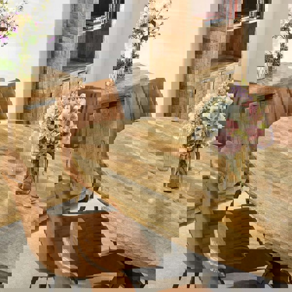 IH Design Valor Mango Wooden 6 8 Seater Oval Dining Table