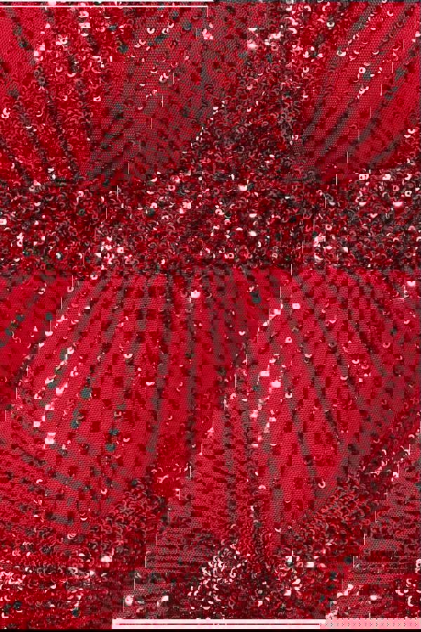 Starburst Sequin Maxi Dress - Red DR1824PLUS