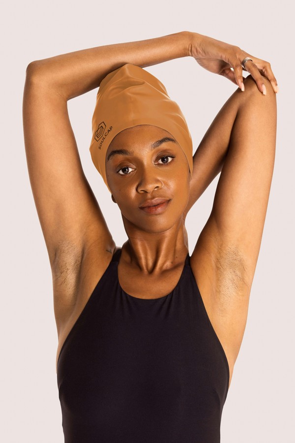 SOUL CAP Large Swim Cap for Long Hair - XL - Desert Sun