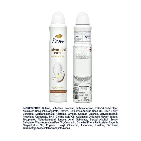 Dove Anti-perspirant Deodorant Coconut & Jasmine Flower 72H Protection 12x200ml