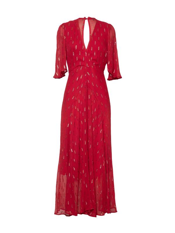 Rose & Nancy Talia Red Sparkle Maxi Dress