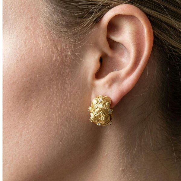 Uchi & Soto Kin Woven Stone Hoop Earrings