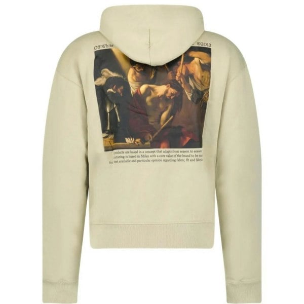 Off-White Caravaggio Crowning Over Beige Hoodie XS