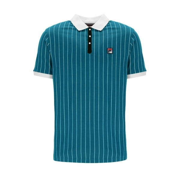 Fila BB1 Classic Striped Polo Shirt Deep Lagoon/Gardenia/Black
