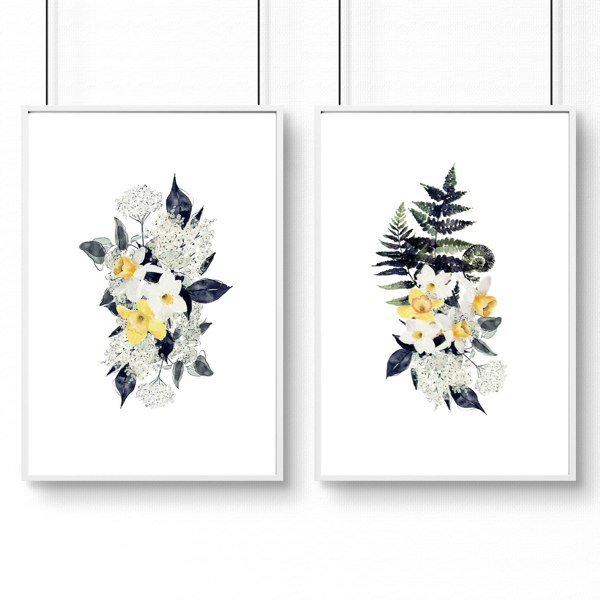 Kitchen prints for walls | set of 2 wall art prints