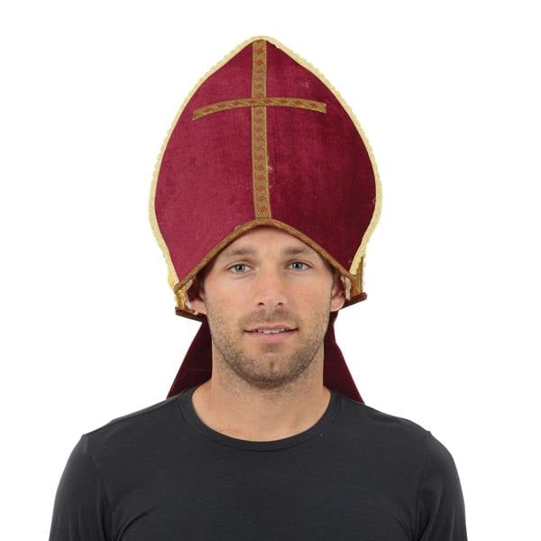 Bristol Novelty Unisex Adults Pontiff Hat - Red - 