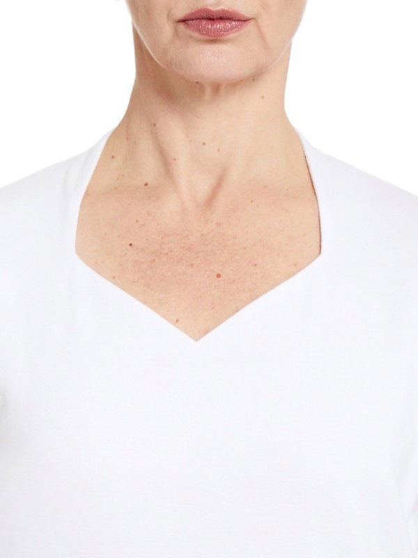 PennyPlain High Back Sweetheart Neck Top - White