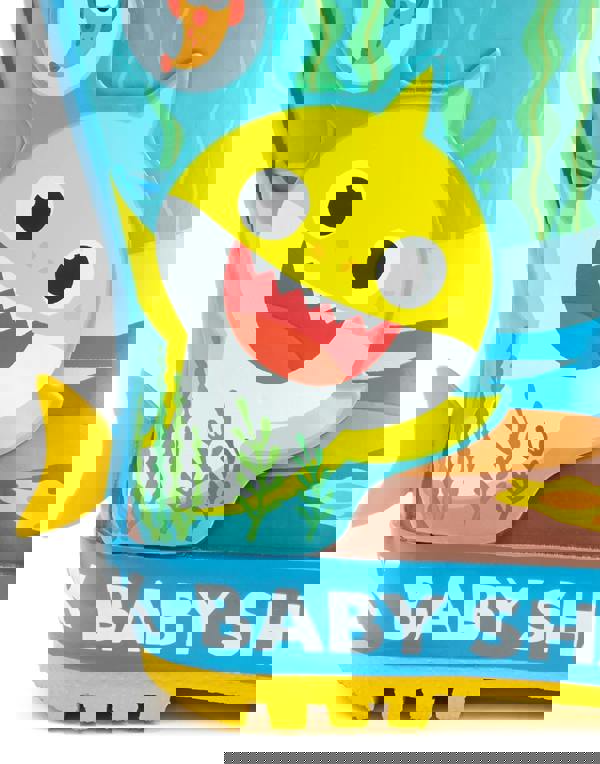 Baby Shark Boys Blue 3D Fin Applique Wellington Boots with Handles