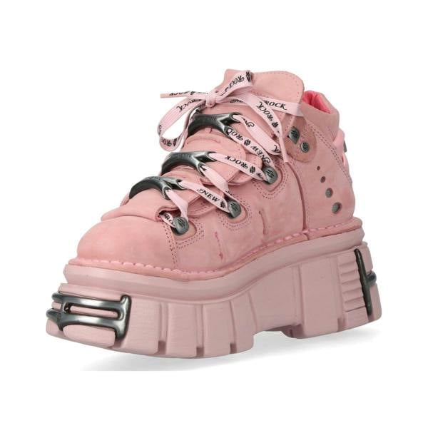 New Rock M-106-C153 Pink Tower Platform Gothic Punk Ankle Boots