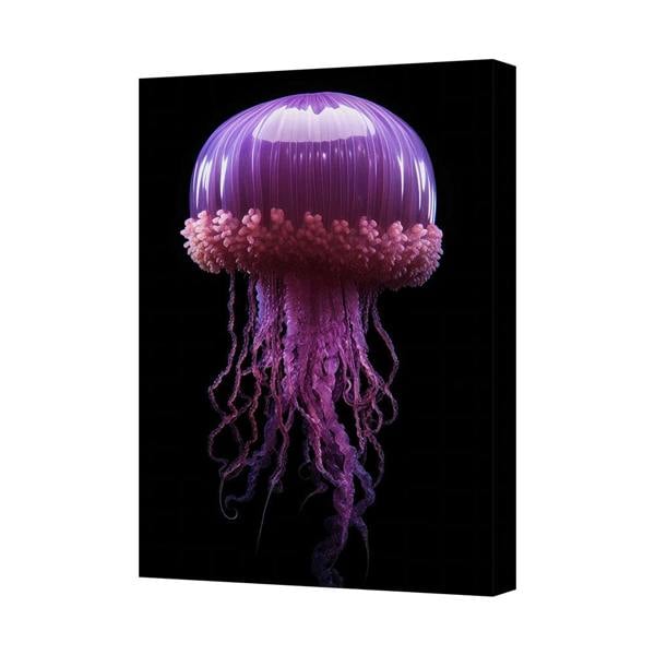 Benjamin Tate Design Purple Jellyfish Canvas Wall Art Ocean Decor Print 6924