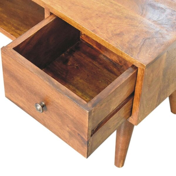 Wyld Haus Merano Classic Chestnut Mango Wood Coffee Table 2 Drawers and Shelf