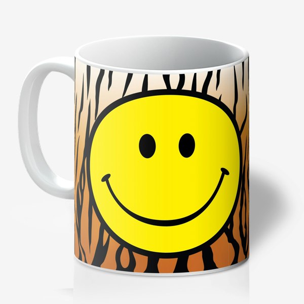 Tiger Print Smiley face Mug - Love Frankie