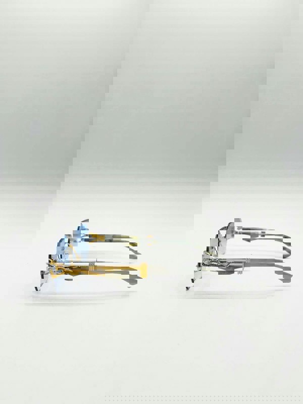 SVNX Rimless Oval Geometric Sunglasses in Gold Blue