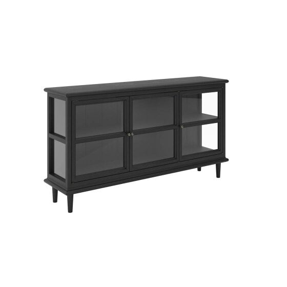 Wyld Haus Honley Black Wood 3 Glass Door Sideboard