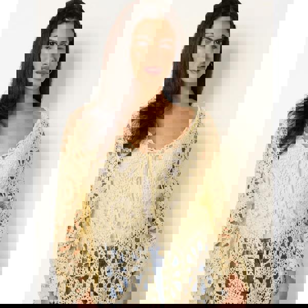 Blue Vanilla Long-Sleeved Crochet Cardigan