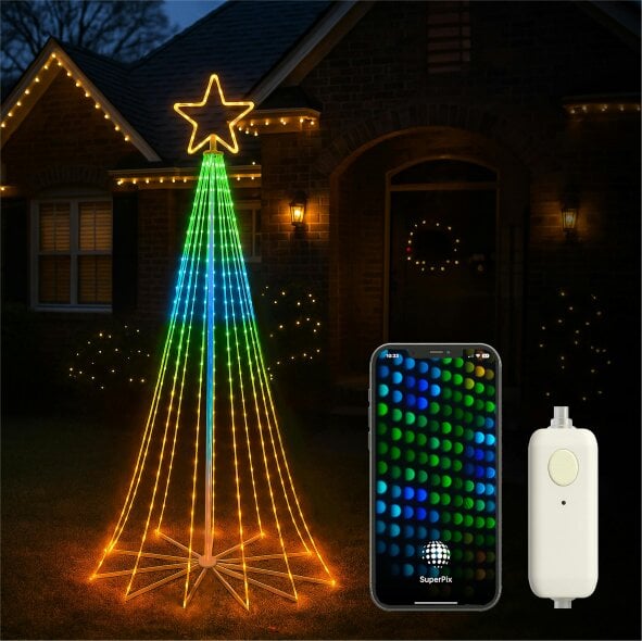 Scotts of Stow Xmas Haus Cone Tree RGB APP Control 18 | Rackhams