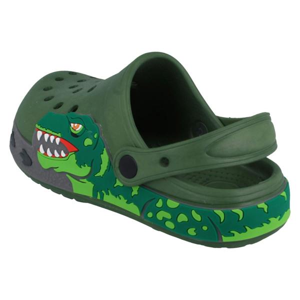 JC Dees Boys JCDees Clogs With Dinosaur Design And Lights N1166